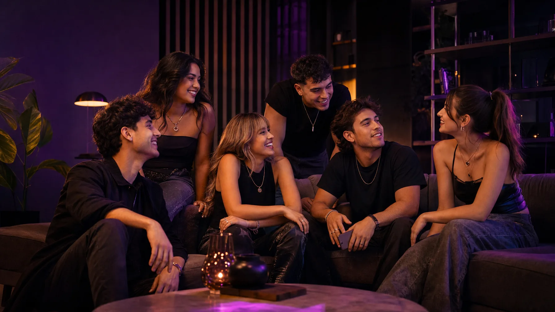 Imagen conceptual de un grupo de amigos conversando y compartiendo, inspirada en la comunidad de Team Intensos.